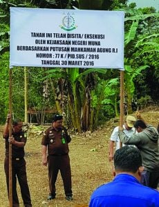 Satu Hektar Tanah Koruptor Dieksekusi Kejari Muna