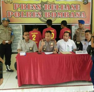 Polres Bombana Amankan Empat Pelaku Pembalakan Liar