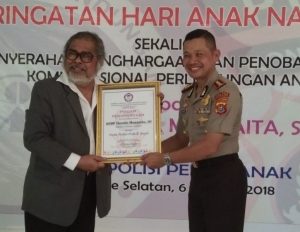 Peduli Terhadap Anak dan Dunia Pendidikan; Hamka Mappaita Dinobatkan Sebagai Duta Polisi Peduli Anak