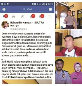 Viral Akun FB, Foto Profil Oknum Polisi, Buat Status