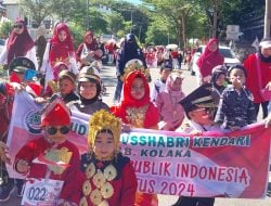 PAUD Ummushabri Kolaka Ramaikan Karnaval HUT ke-79 Kemerdekaan RI